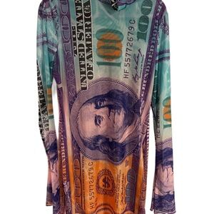 SHEIN Multicolor Money Print Dress